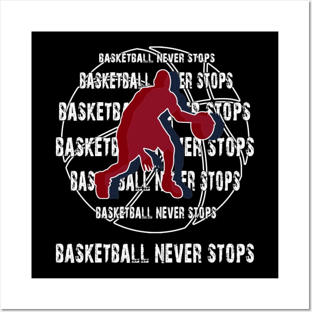 Basketball Never Stops Wall Art by valentinahramov